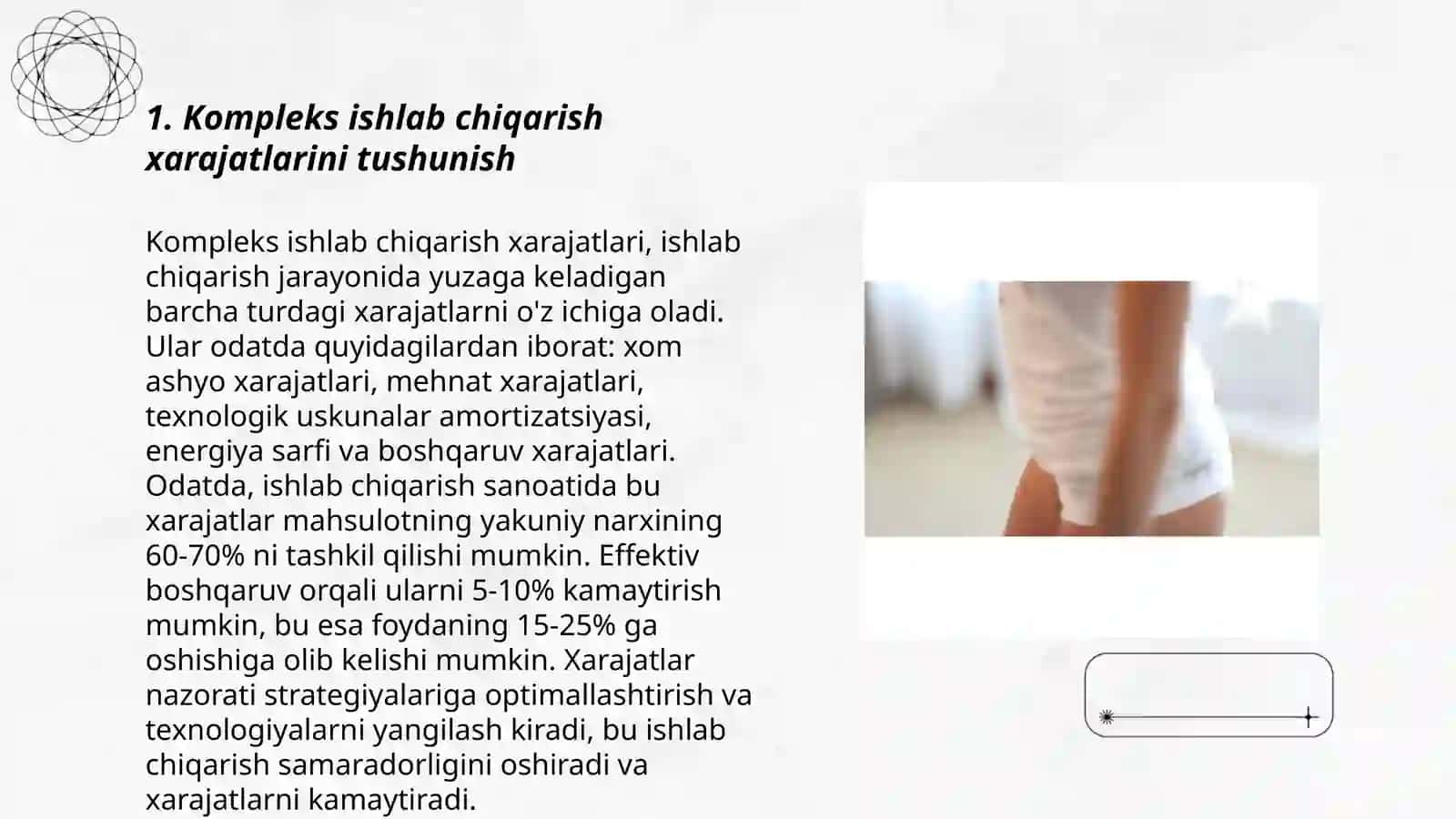 Kompleks ishlab chiqarish xarajatlarining taqsimlanishi va qoʻshimcha mahsulot ishlab chiqarish 3