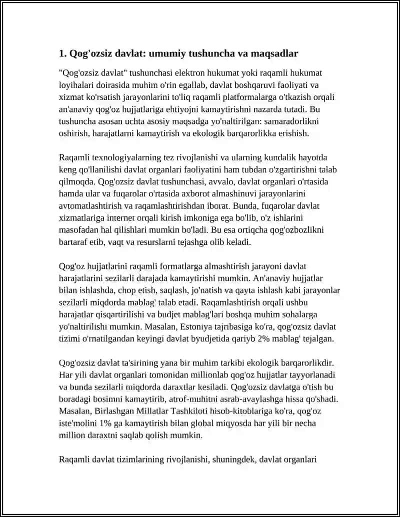 ELEKTRON HUKUMAT: QOG'OZ MA'LUMOTNOMASIZ MAMLAKATDA YASHASH QULAYMI? 3