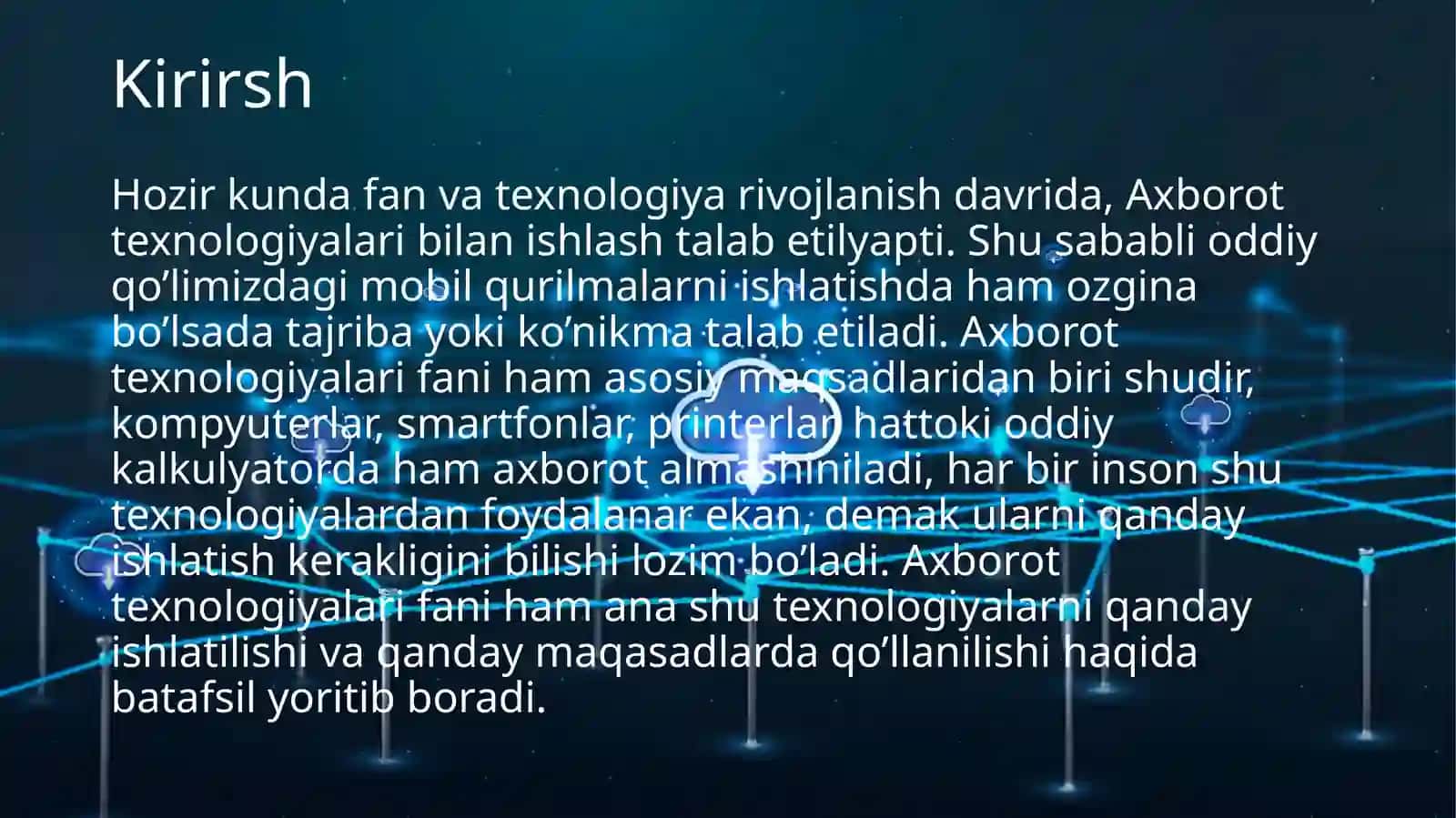 Bulutlitexnologiyalar foydalanganholda Axborot Texnologiyalari ishlab chiqish vositalari 3