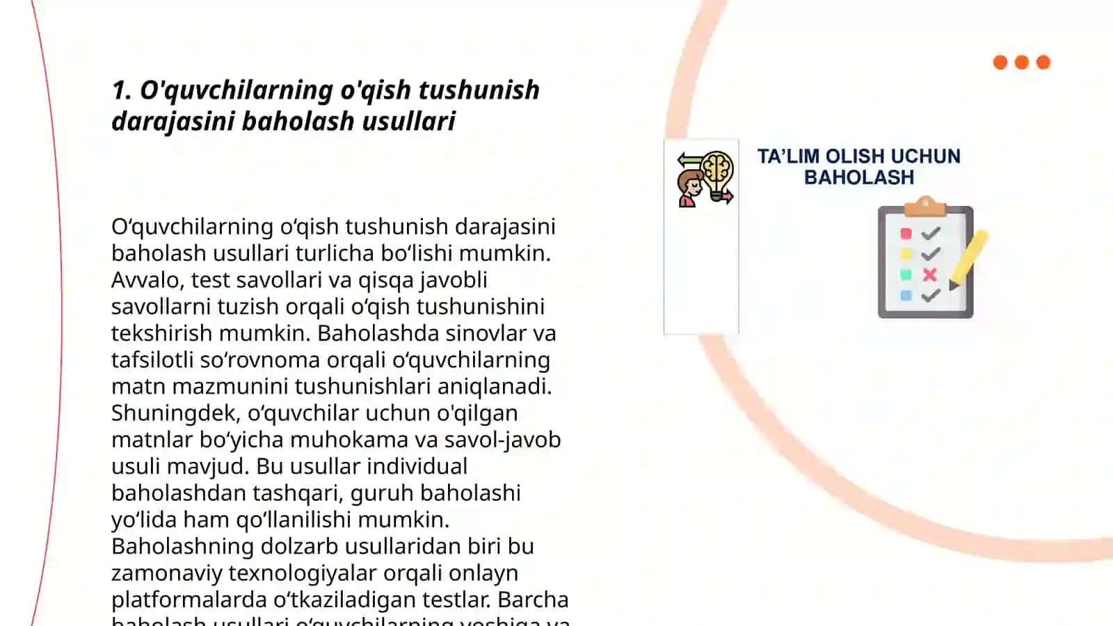 O'quvchilarning o'qib tushinish ko'nikmalarini baholashga oid tadqiqotlar 3