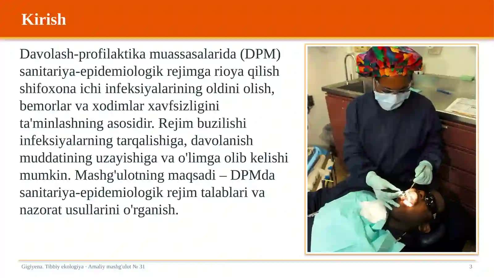 Gigiyena. Tibbiy ekologiya · Amaliy mashg'ulot № 31 3