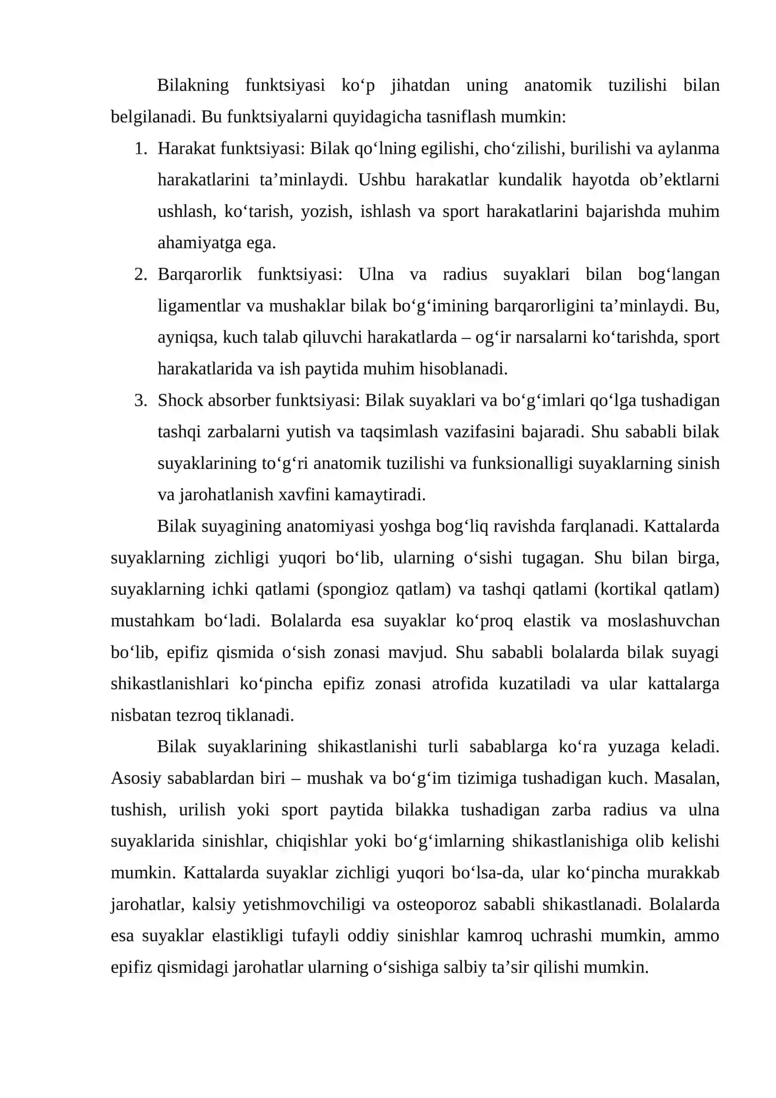 Kattalar va bolalarda bilak tirsak suyagini shikastlanishi Bilak suyagini chiqishlari Kaft barmoqlarini shikastlanishlari Periulnar chiqishlar 3