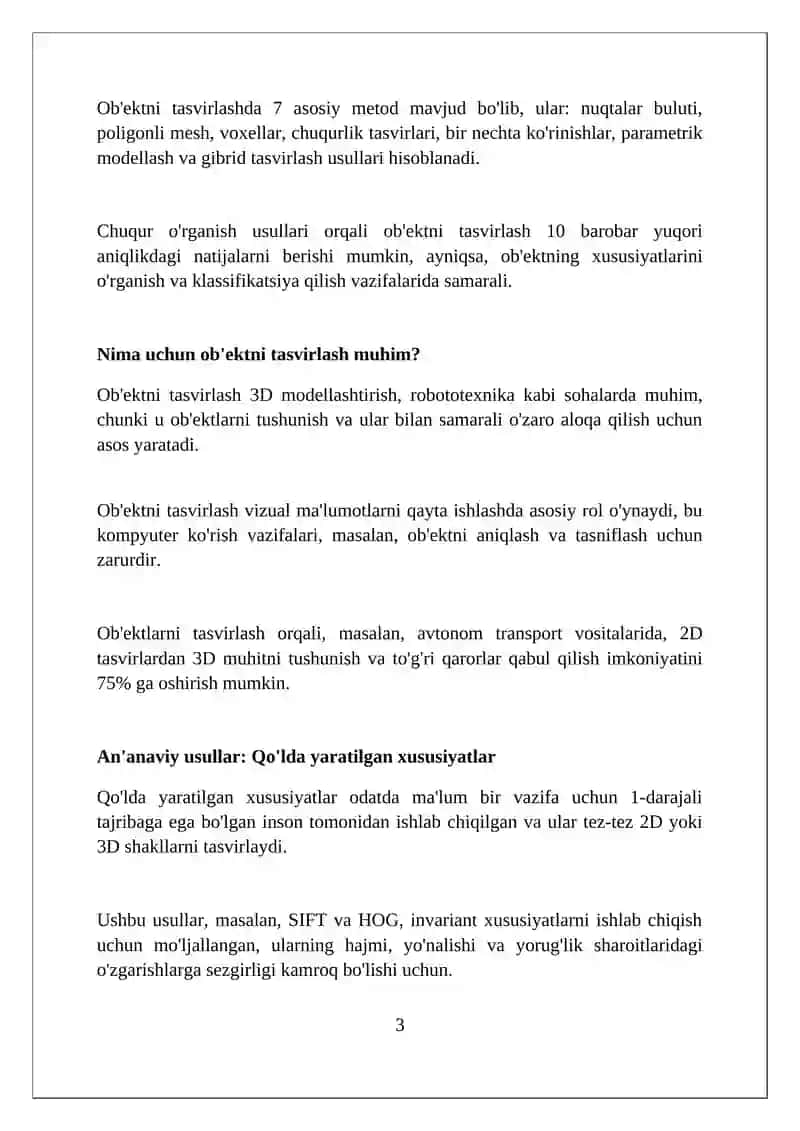 Ob'ektni tasvirlash 3