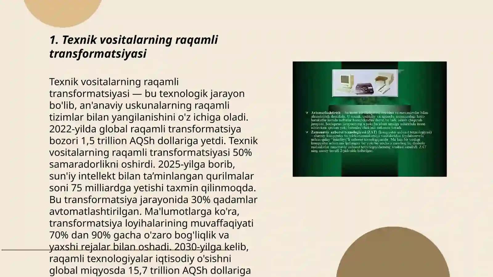 Texnik vositalarning raqamli transformatsiyasi 3
