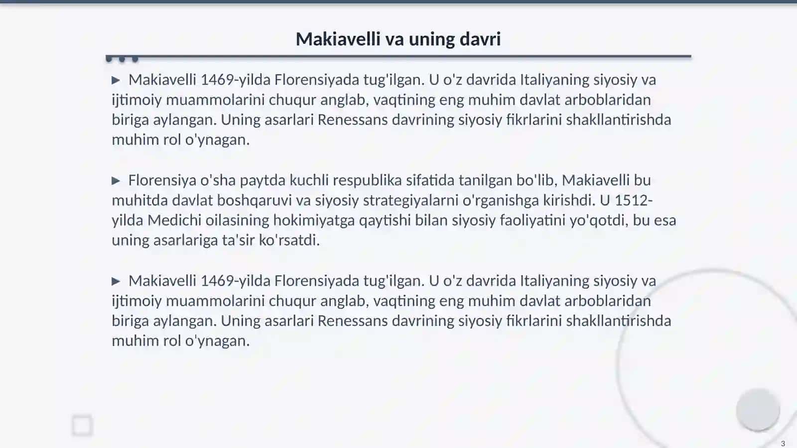 Makiavelling hukumdor asari 3