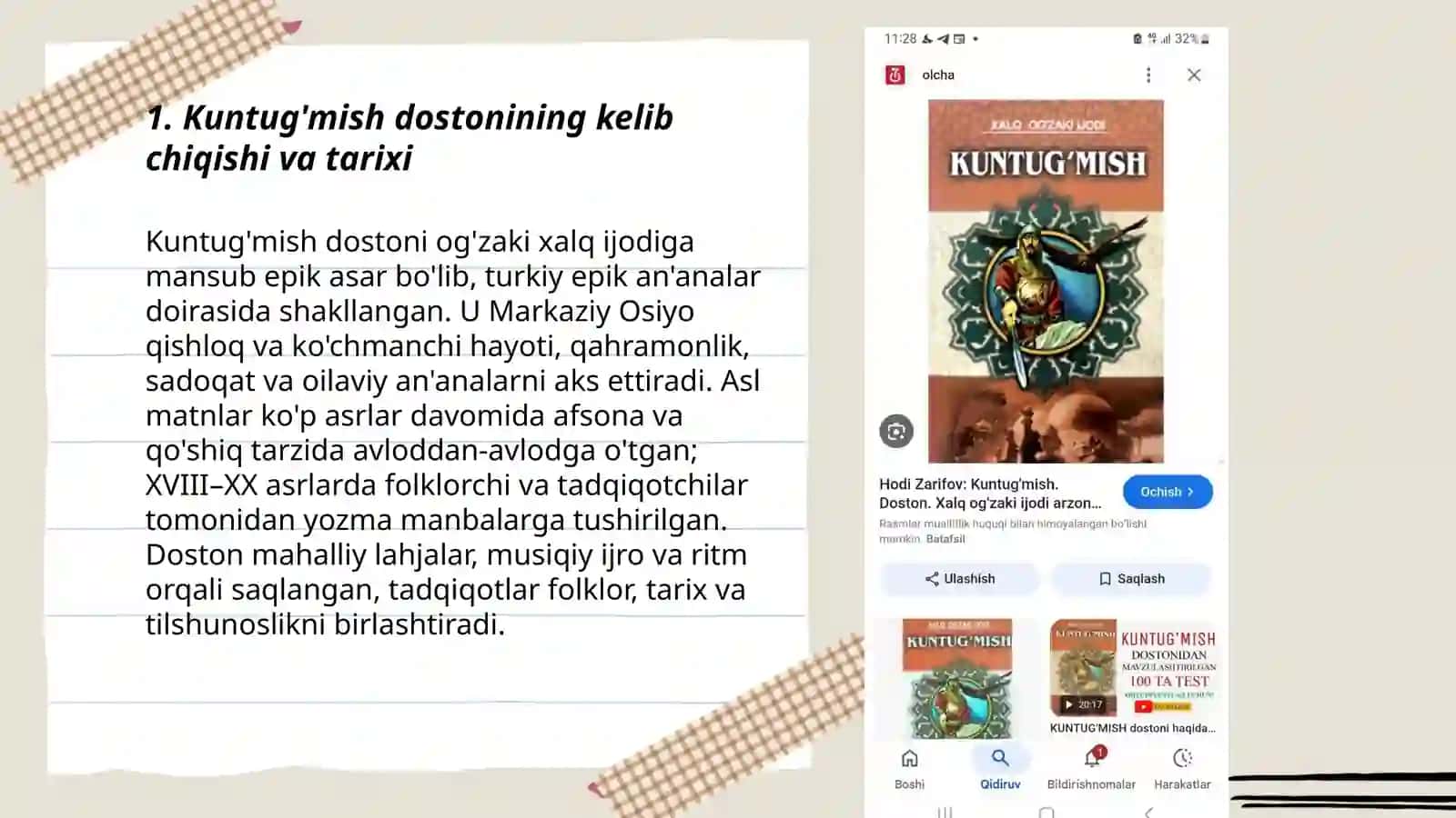 Kuntug'mish dostoni 3
