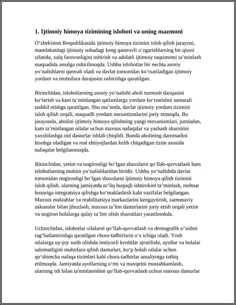 O'ZBEKISTONDA IJTIMOIY SOHADA AMALGA OSHIRILAYOTGAN O‘ZGARISHLAR MAZMUN VA MOHIYATI 3
