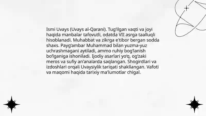 Uvaysiy hayoti va ijodi 3