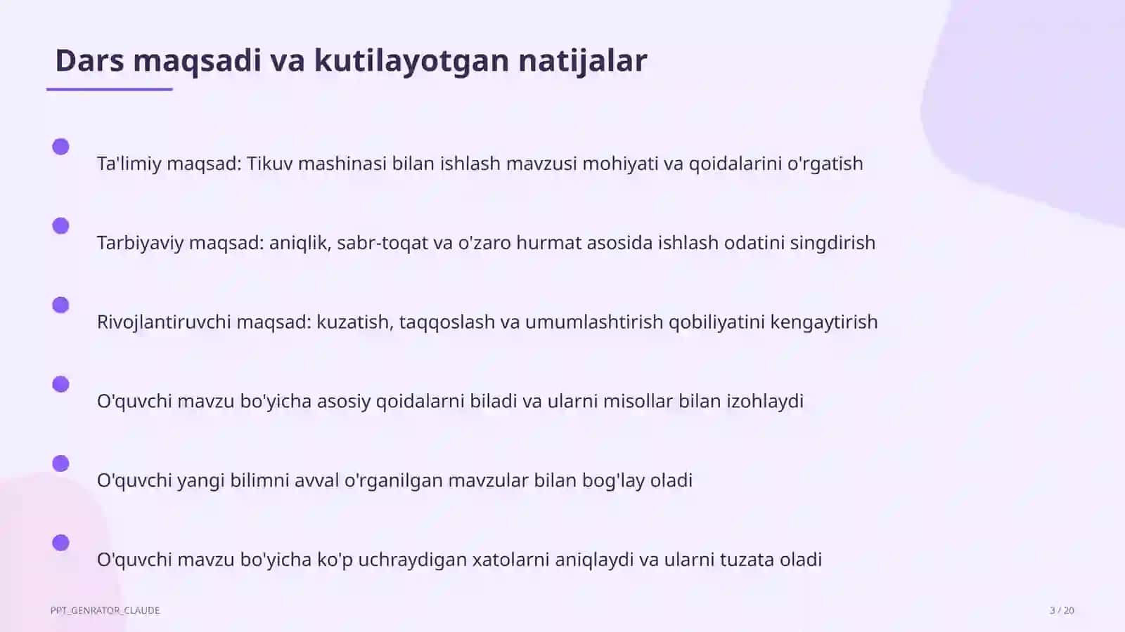 Tikuv mashinasi bilan ishlash (6-sinf) 3