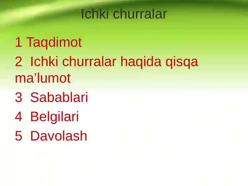 Ichki churralar 3