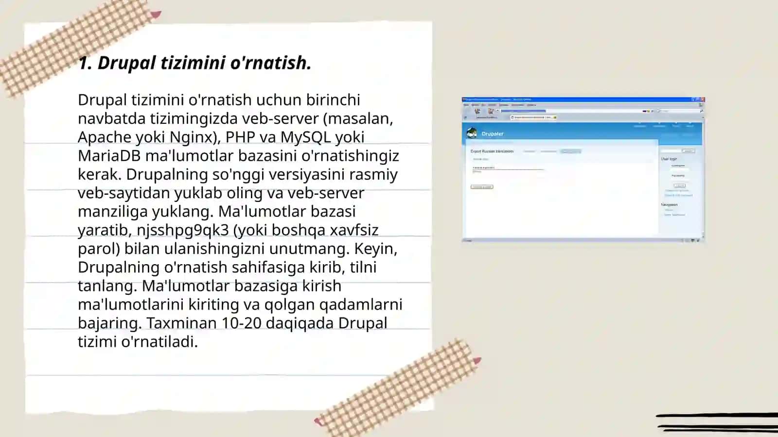 Drupal CMS bilan ishlash 3
