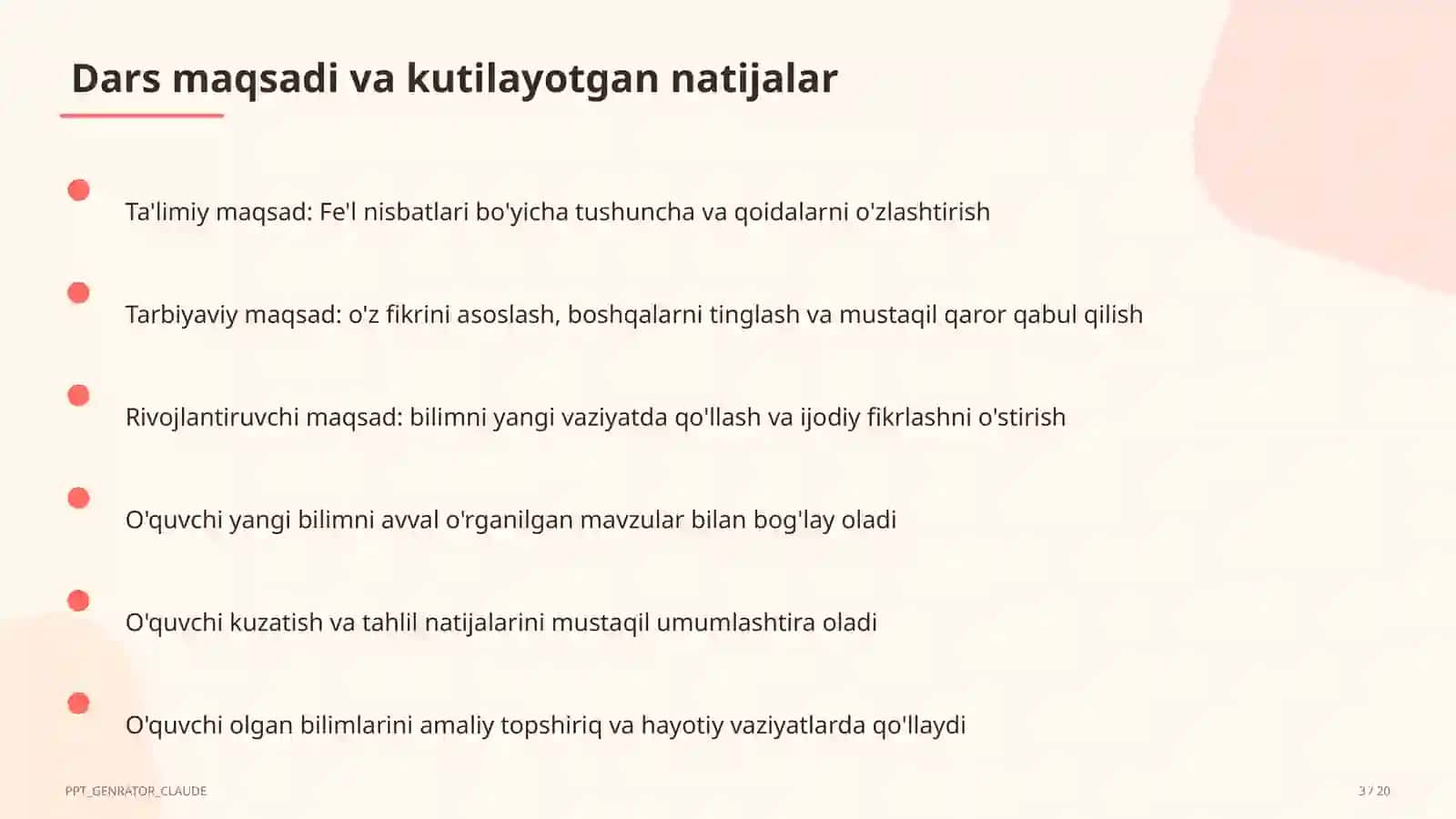 Fe'l nisbatlari (7-sinf) 3