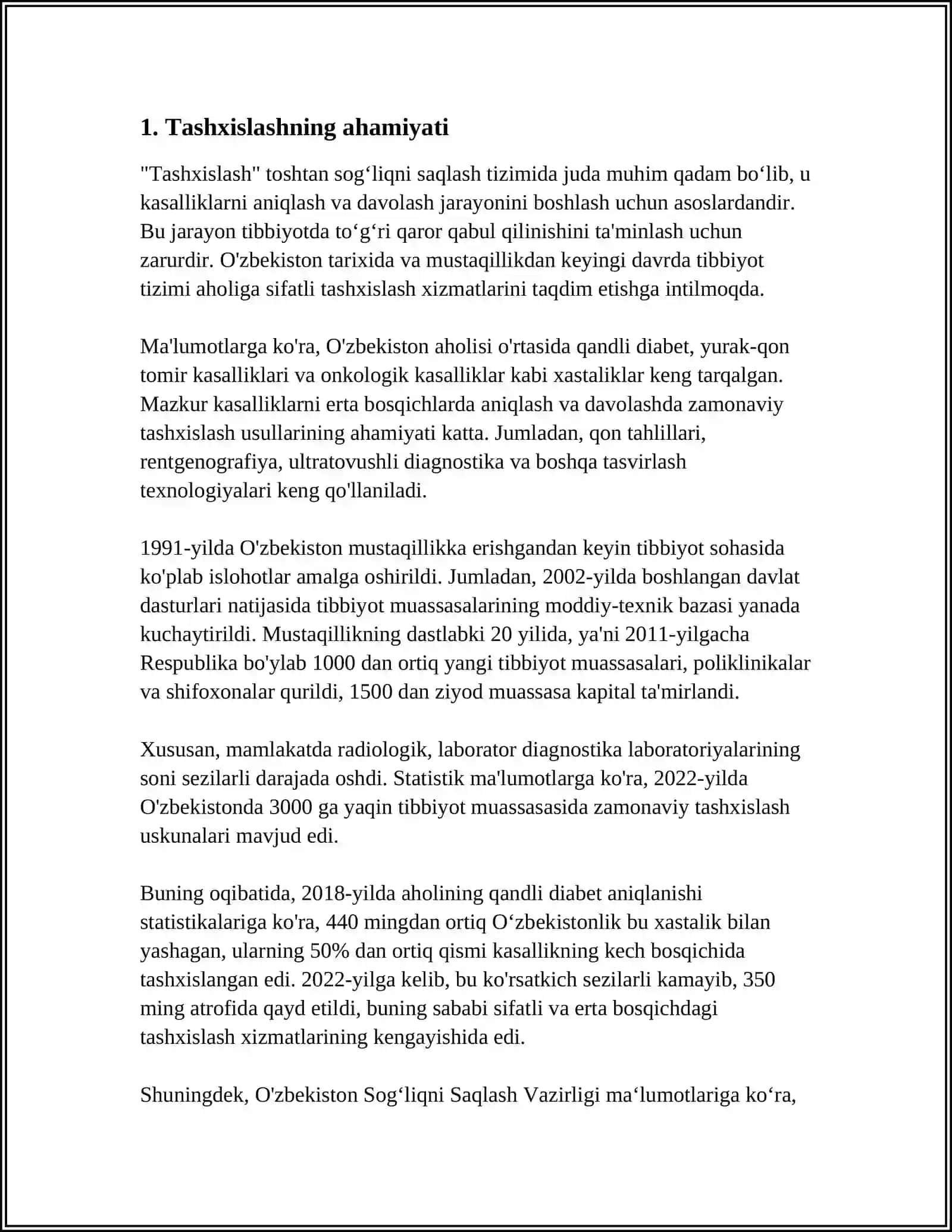 TASHXISLASH MAQASADIDA BEMORLARNI TEKSHIRISH.BEMORLARNI ULTRATOVUSH,ENDOSKOPIYA VA RENTGENOLOGIK TEKSHIRUVGA TAYORLASH 3