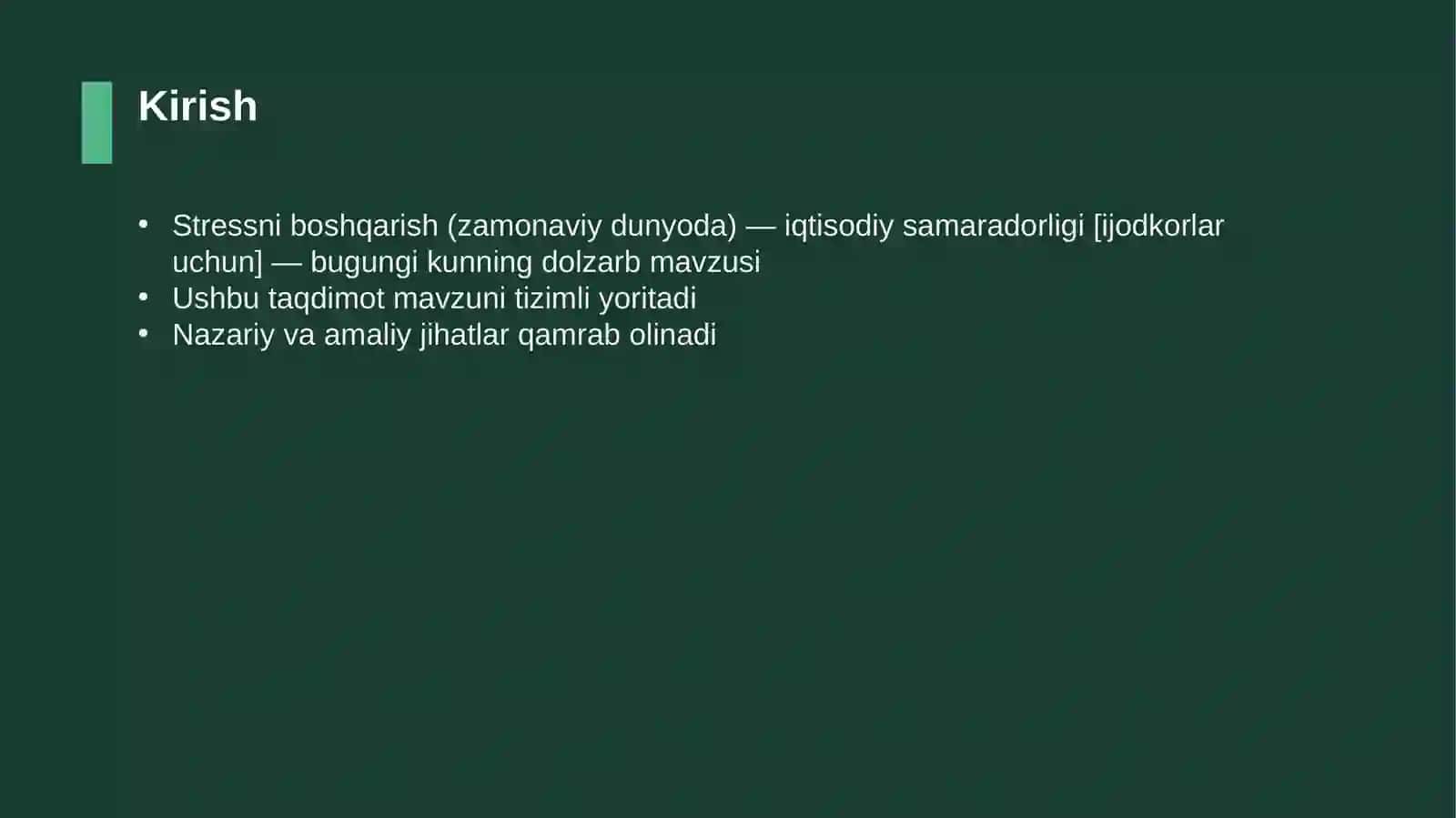 Stressni boshqarish (zamonaviy dunyoda) — iqtisodiy samaradorligi [ijodkorlar uchun] 3