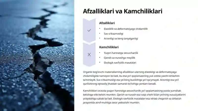 Organik Bog'lovchi Materiallar Yo'l Qurilishida Qo'llanilishi 3