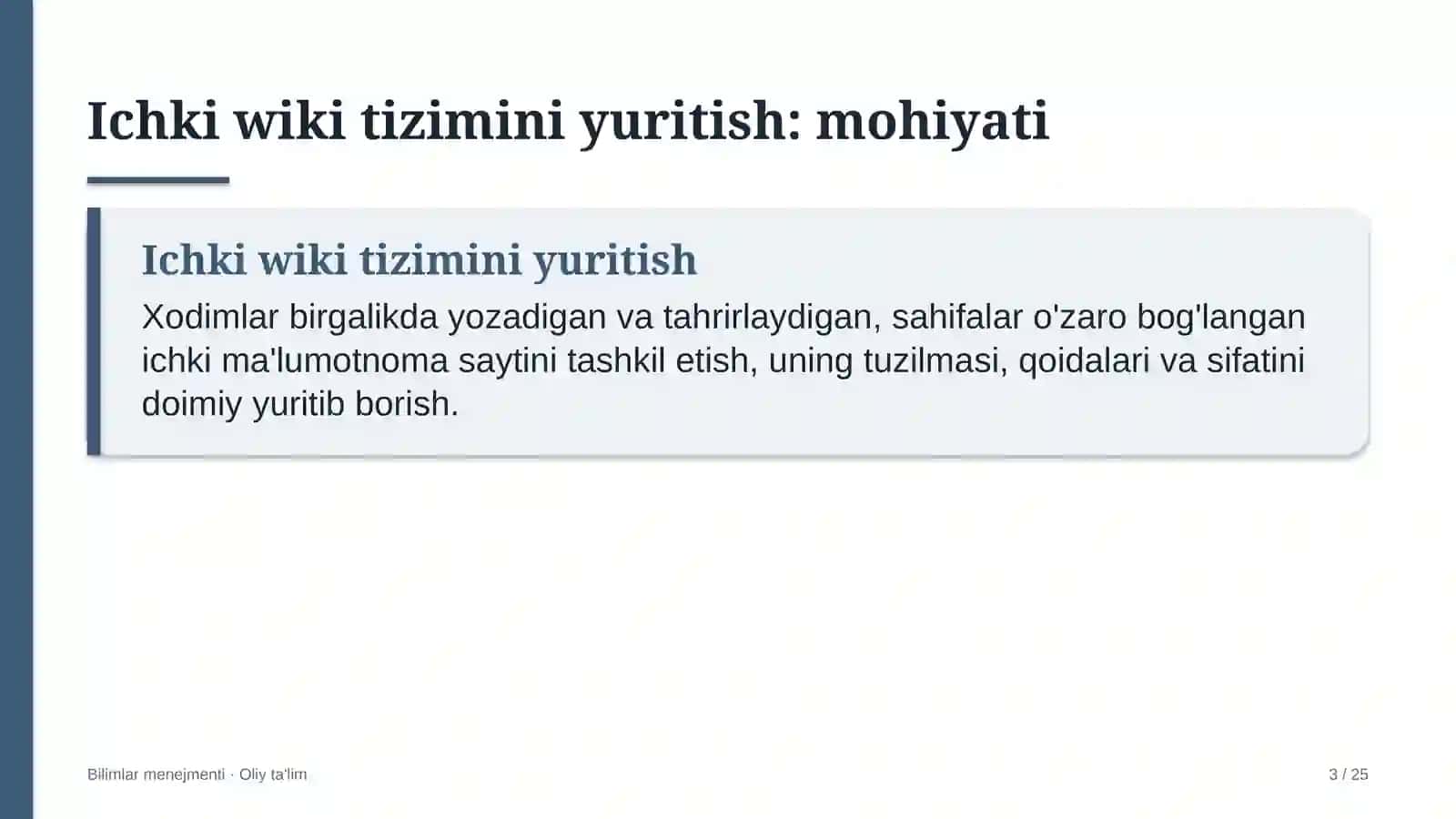 Veb-ishlab chiqish studiyalarida ichki wiki tizimini yuritish 3