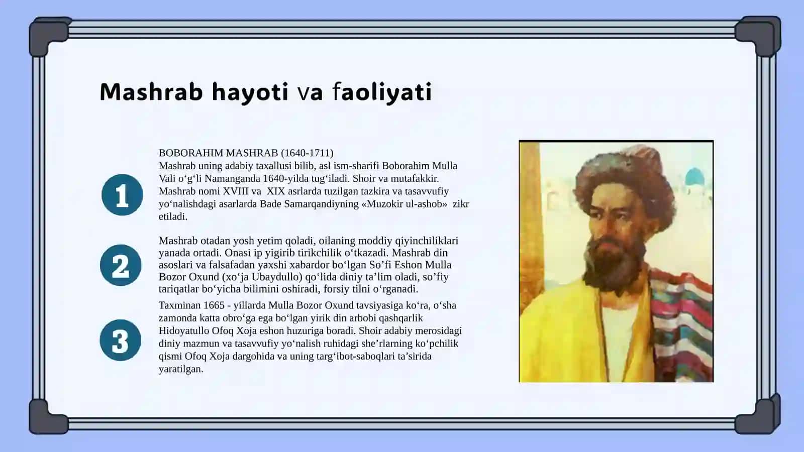 Mashrab adabiy merosi manbalari 3