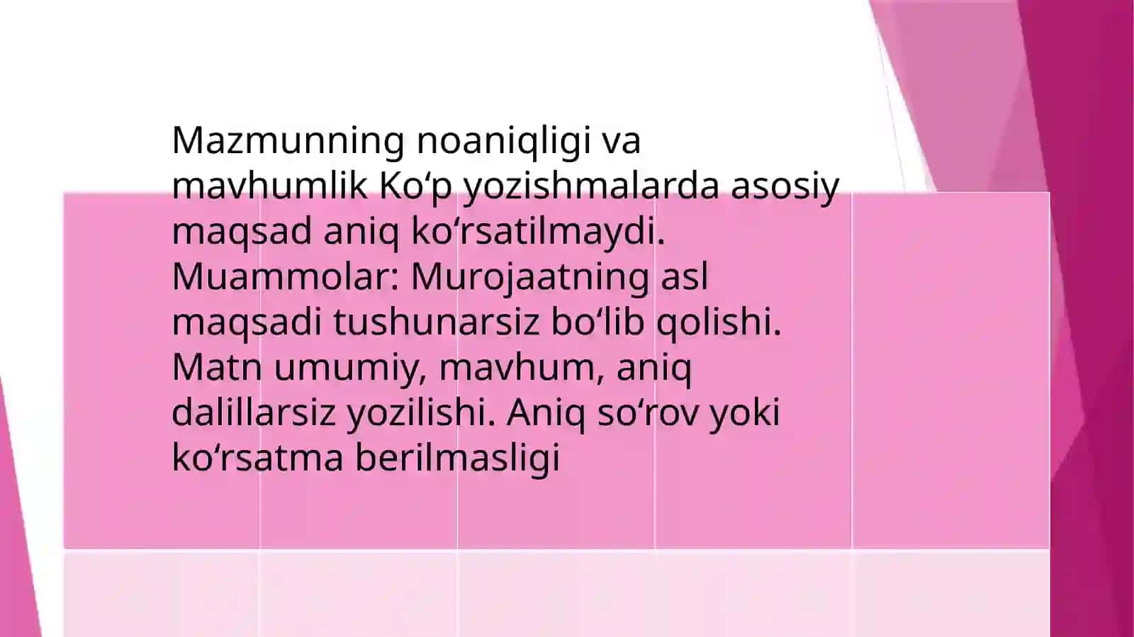 Xizmat yozishmalariniyozishdagi muammolar 3