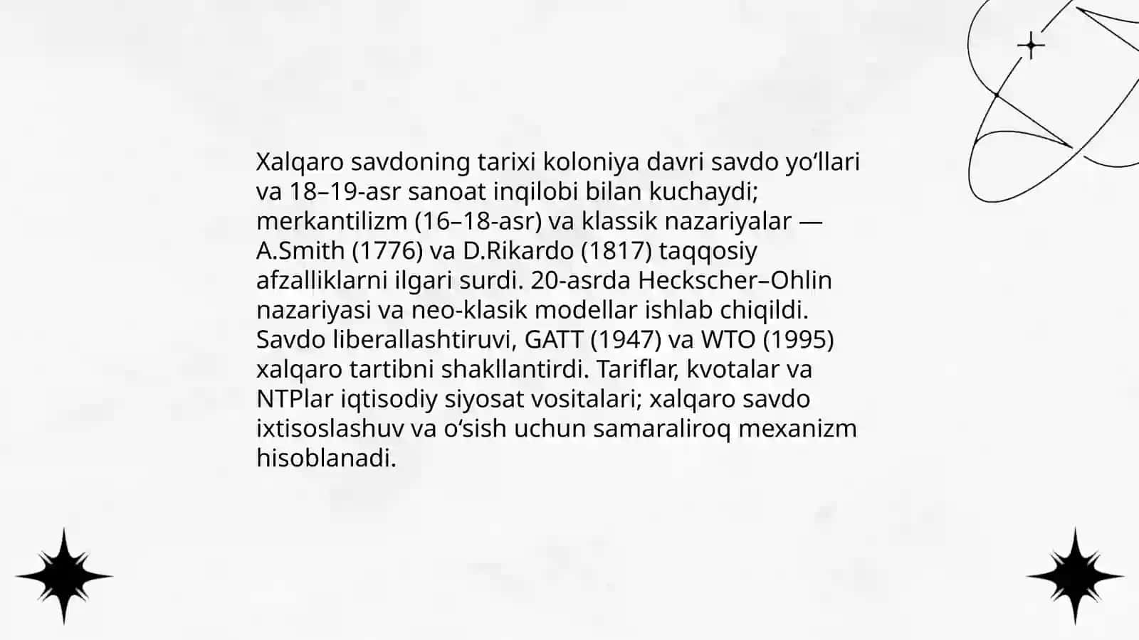 Global iqtisodiyotning shakllanishida xalqaro savdoning oʻrni va uni tartibga solish 3