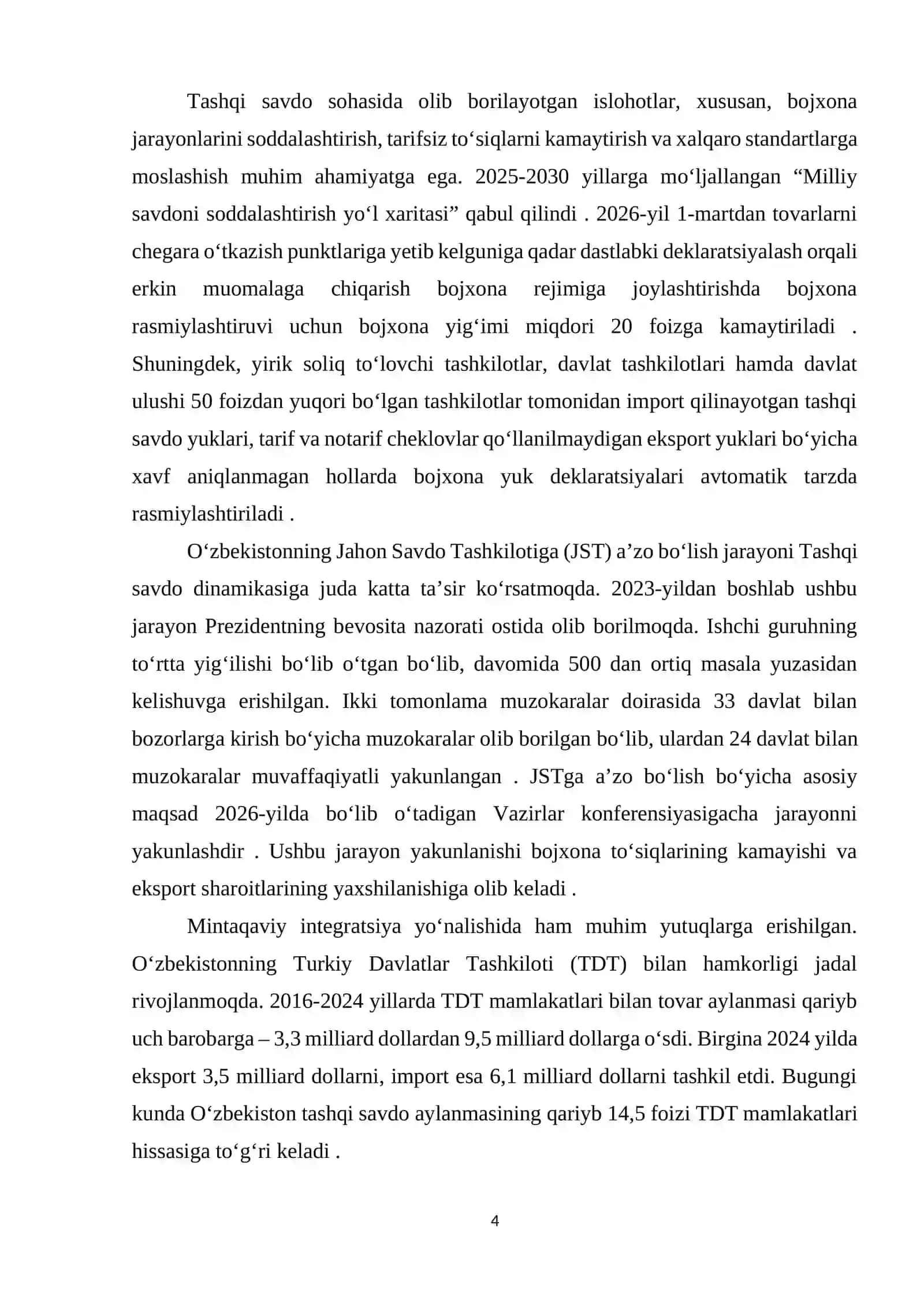 Bob. Import-eksport dinamikasi va tashqi savdo siyosati 3