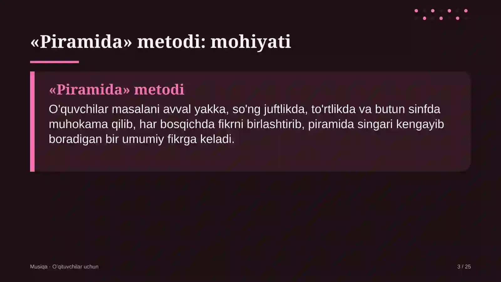 musiqa darslarida piramida metodidan foydalanish 2599 3