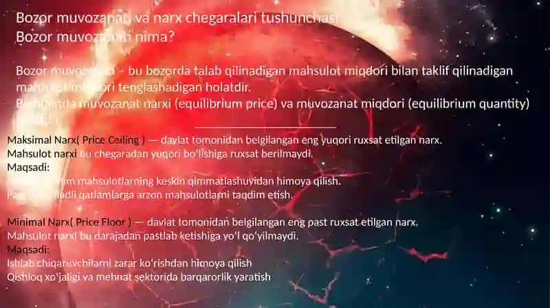 Maksimal va minimal narxning bozor muvozanatiga ta’siri 3
