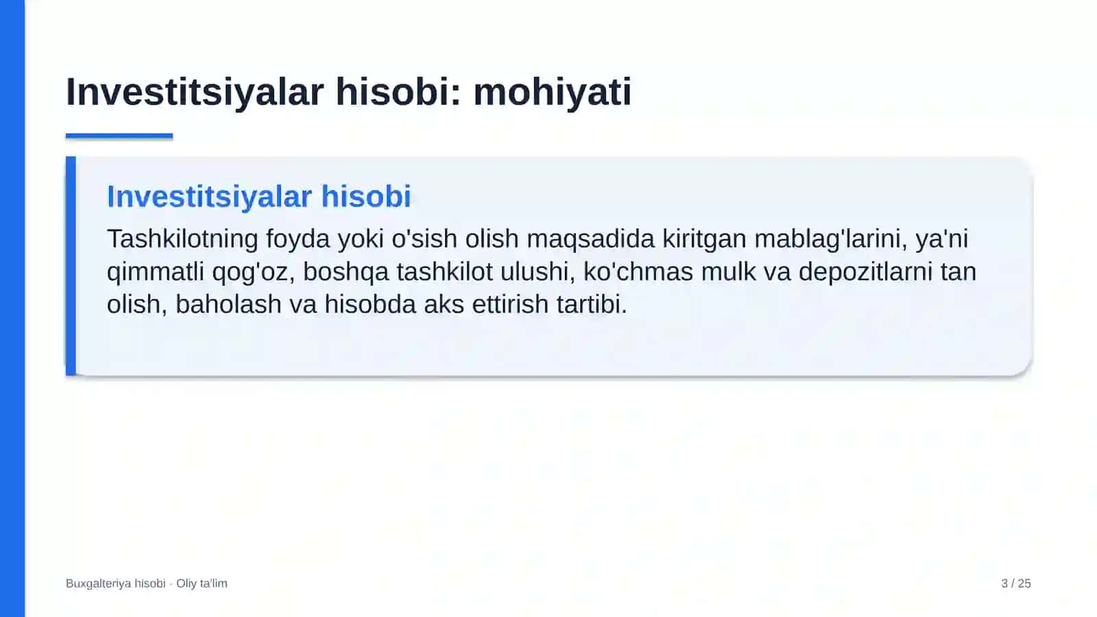 gidrotexnika qurilishida investitsiyalar hisobi 9518 3
