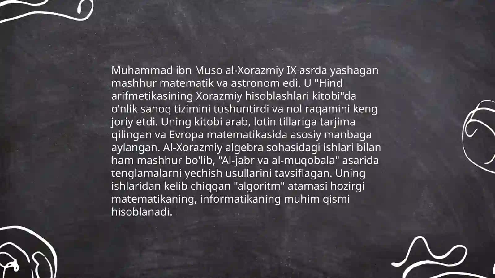 Muhammad ibn Muso al-Xorazmiy va arifmetikaning asoslari 3