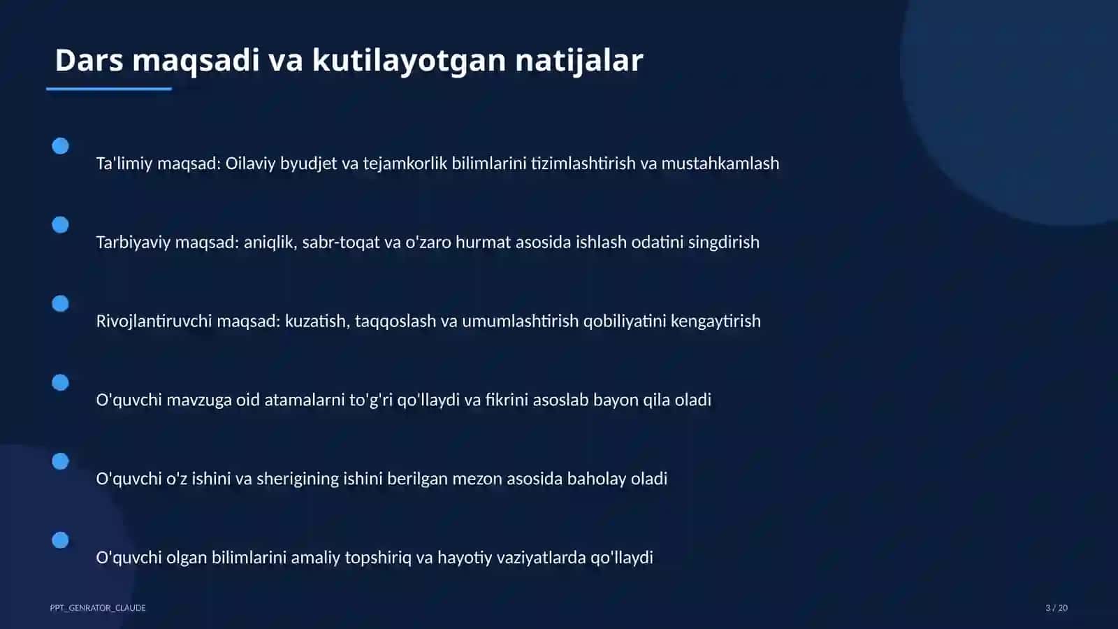 Oilaviy byudjet va tejamkorlik (9-sinf) 3