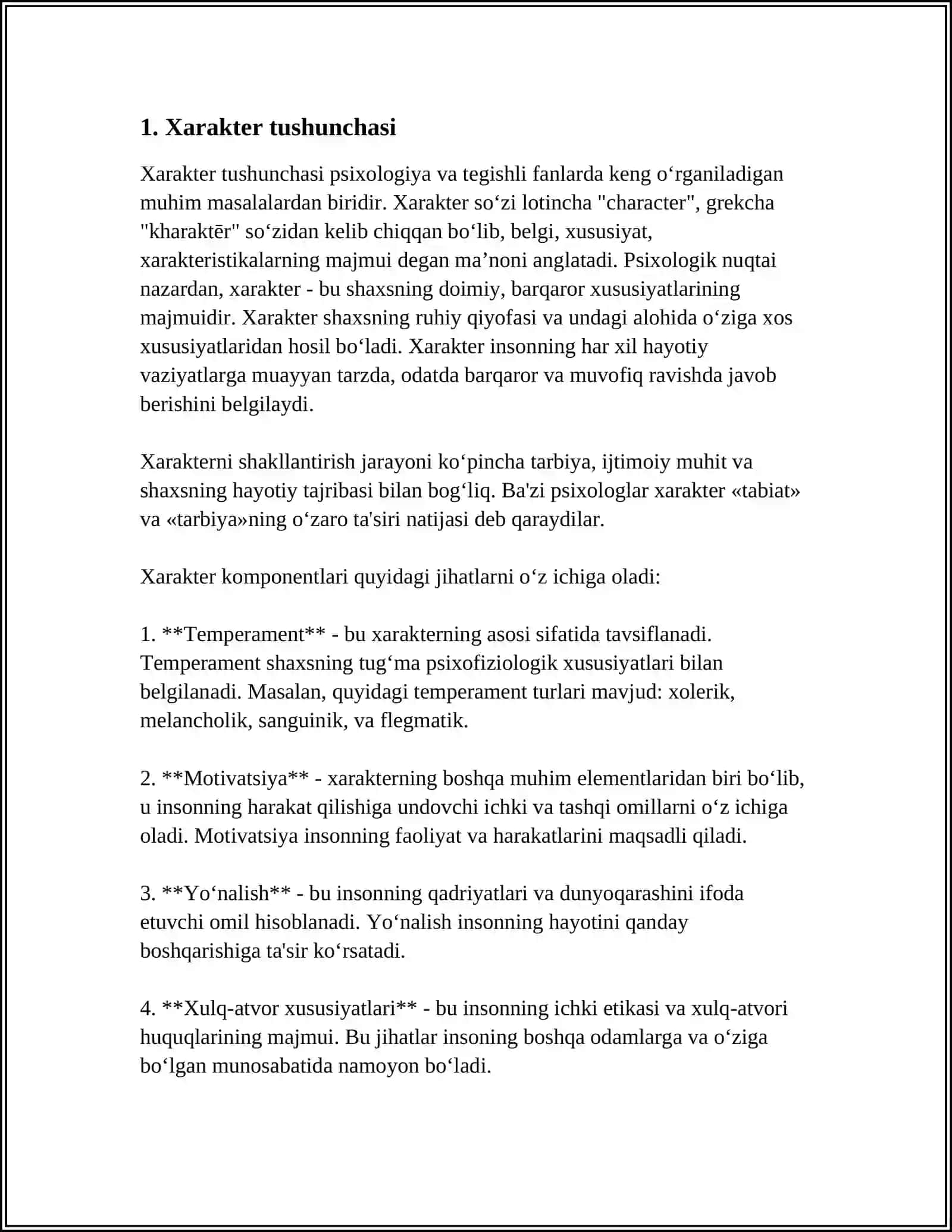 Xarakter va uning xossalari 3