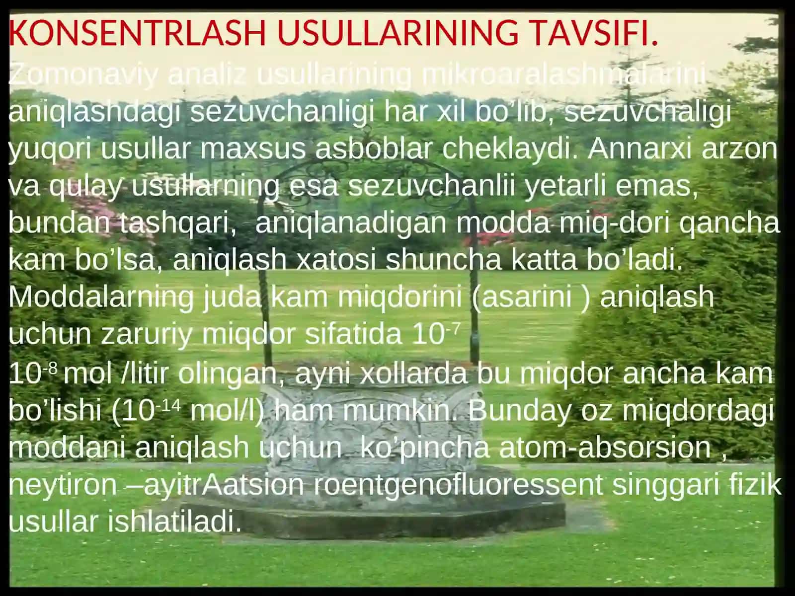 Konsentrlash usullari 3