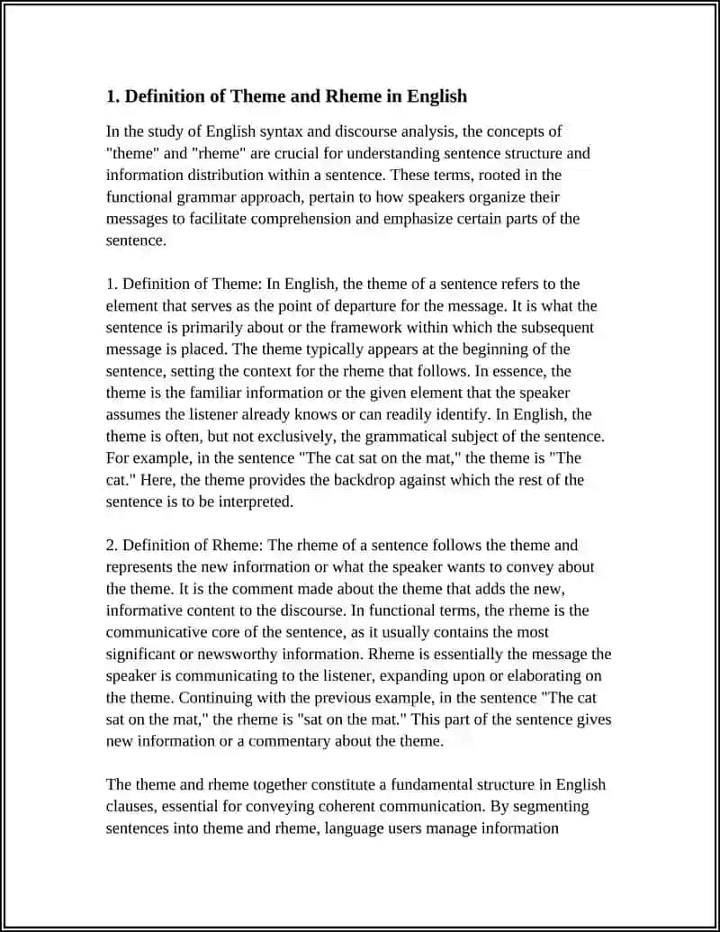 THEME AND RHEME 3