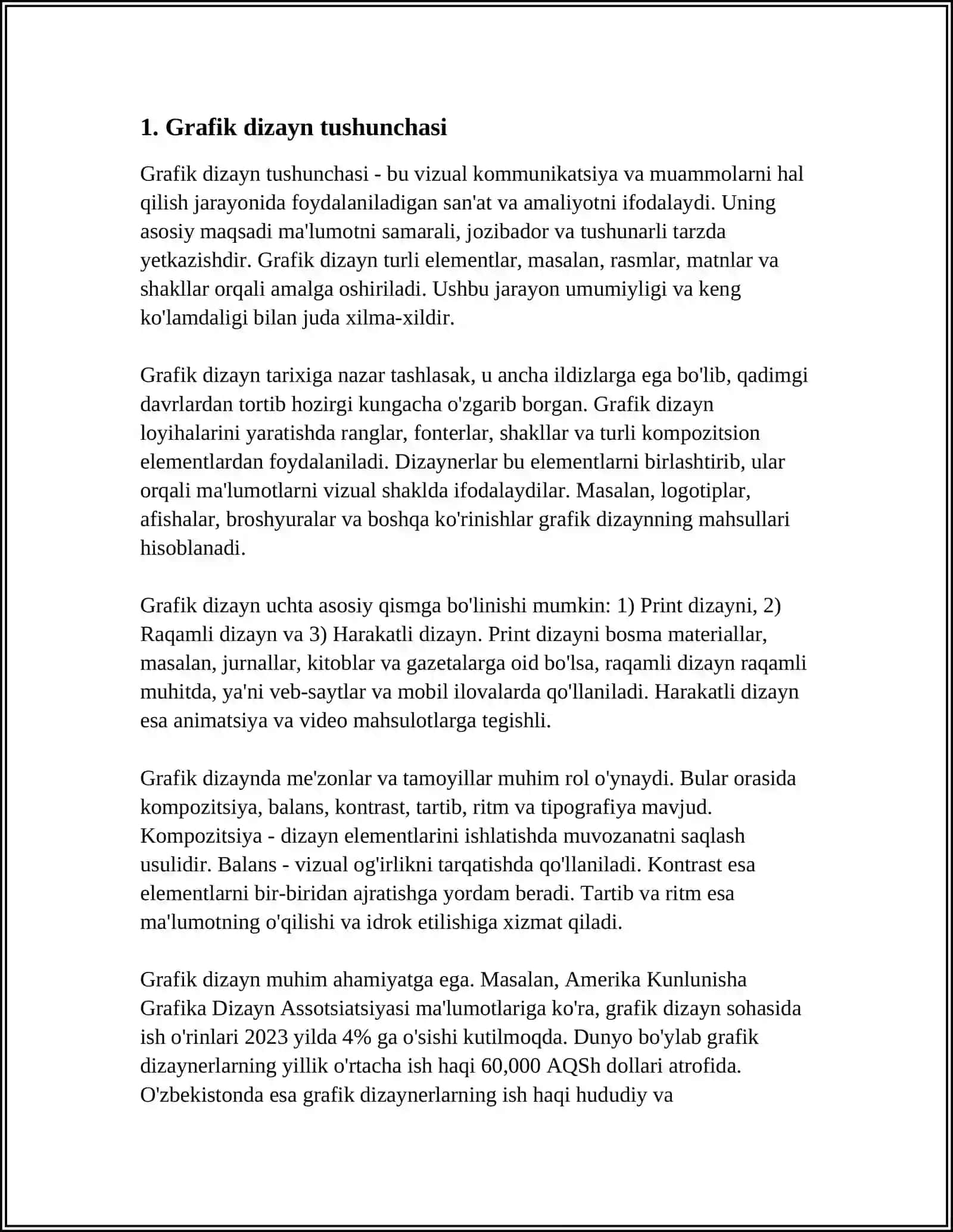 GRAFIK DIZAYN VA ASOSLARI 3