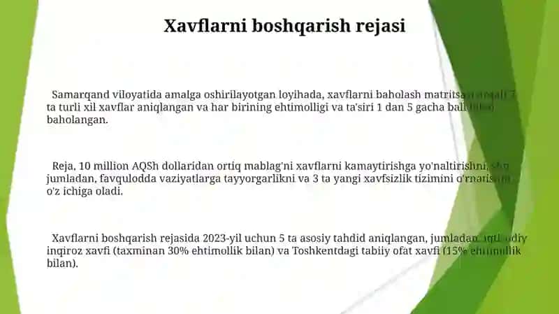 Xatarlarni Kamaytirish Bo'yicha Amaliy Tadbirlar 3
