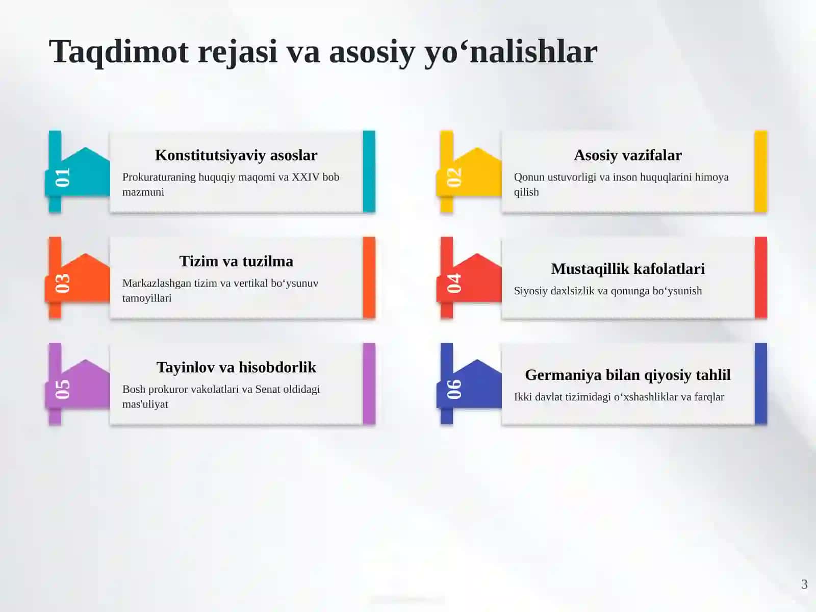 O‘zbekiston Respublikasi prokuratura organlarining konstitutsiyaviy maqomi Germaniya tajribasi bilan qiyosiy tahlil 3