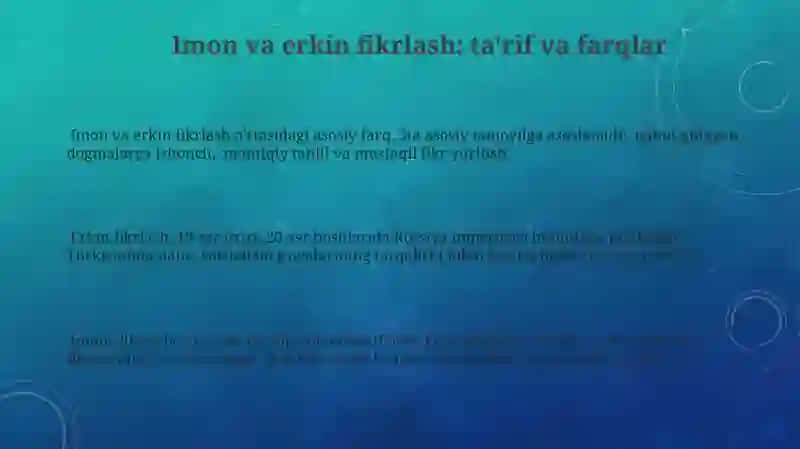 Imon va Erkin Fikrlash Zamonaviy Dunyoda 3