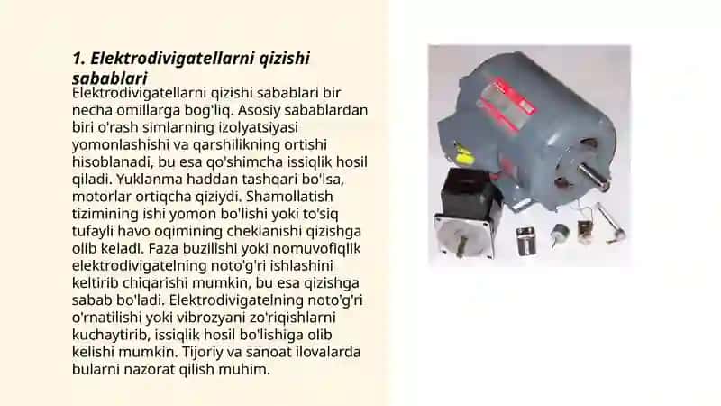 Elektrodivigatellarning qizishi va sovishi.Elektrodivigatellarni tanlash va ish rejimlari 3
