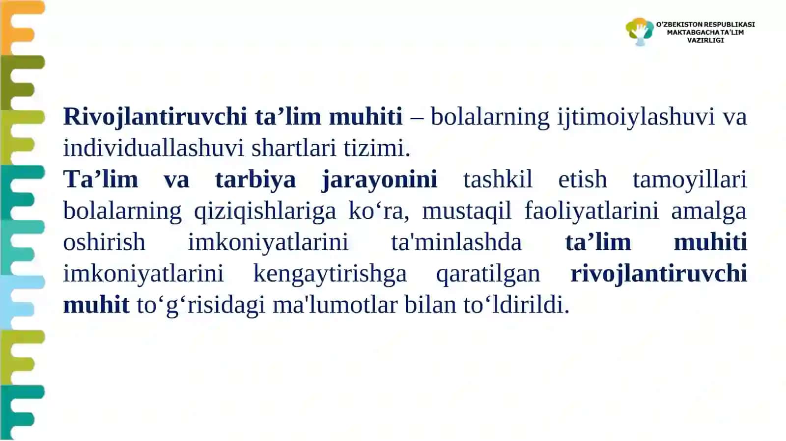 RIVOJLANTIRUVCHI MUHITNI TASHKIL QILISH 3