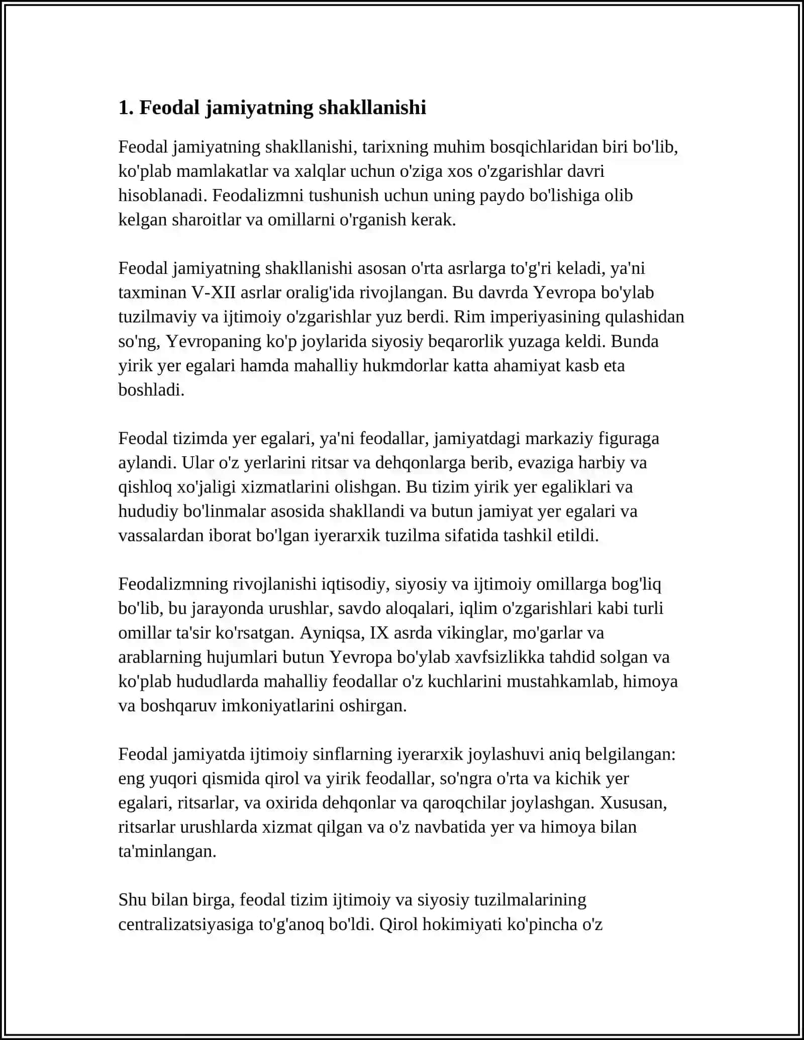 REFERAT - FEODAL JAMIYATI VA UNING YEMIRILISHI 3