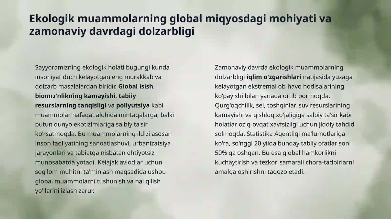 Ekologik muammolar 3