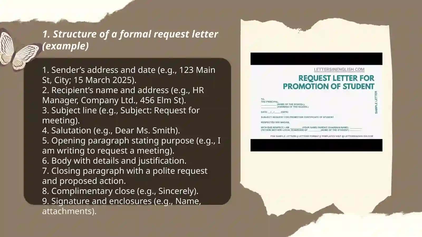 Writing an example of a request letter 3