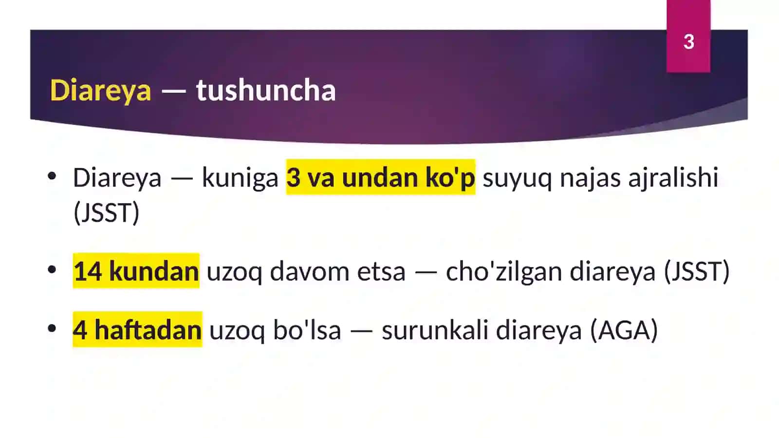 Infeksiyaga bog'liq bo'lmagan diareyalar 3
