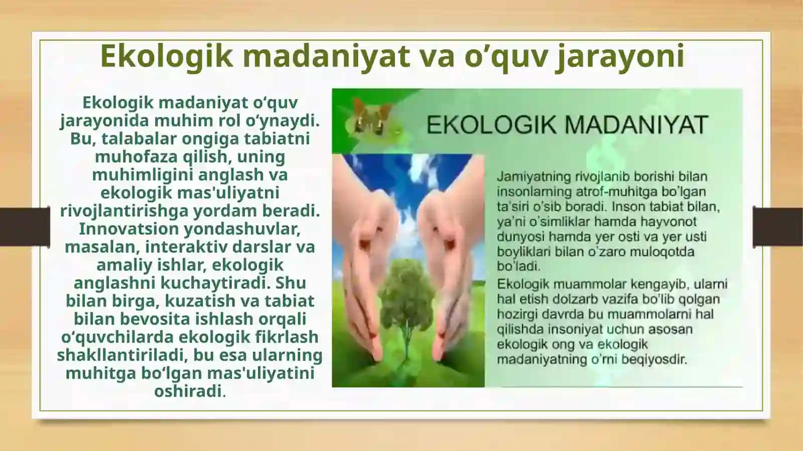 BoshlangʻichtaʼlimtabiiyfanlaridarslaridakuzatishorqaliyangibilimvatushunchalarnishakilantirishEkologikmadaniyatnishakllantirishdaoʻqituvchinikoʻzatishgayoʻnaltirishtopshiriqlariReja 3