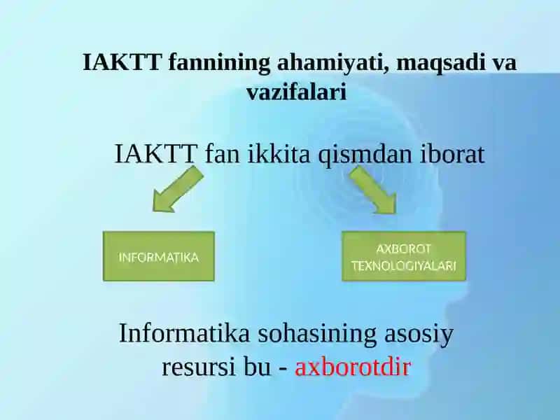 IAKTT faniningahamiyati, maqsadi va vazifalari 3