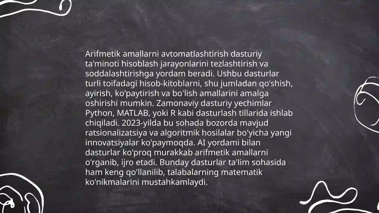 Arifmetik amallarni bajarishda axborot texnologiyalaridan foydalanish 3
