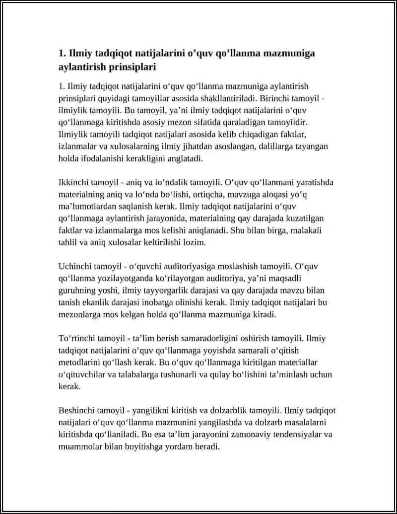 ILMIY TADQIQOT NATIJALARIGA ASOSLANIB METODIK TAVSIYALAR O’QUV QO’LLANAMA 3