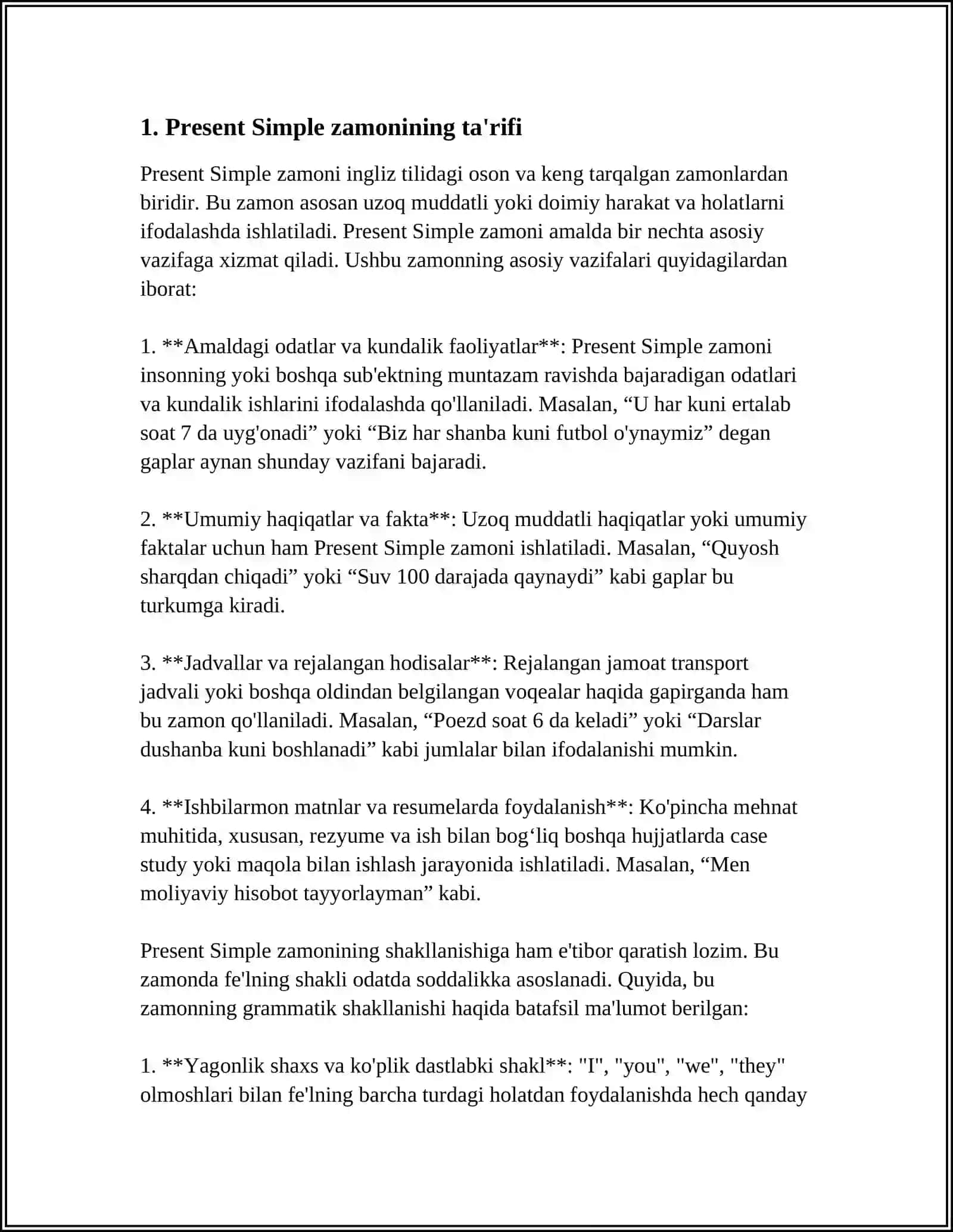 PRESENT SIMPLE 3