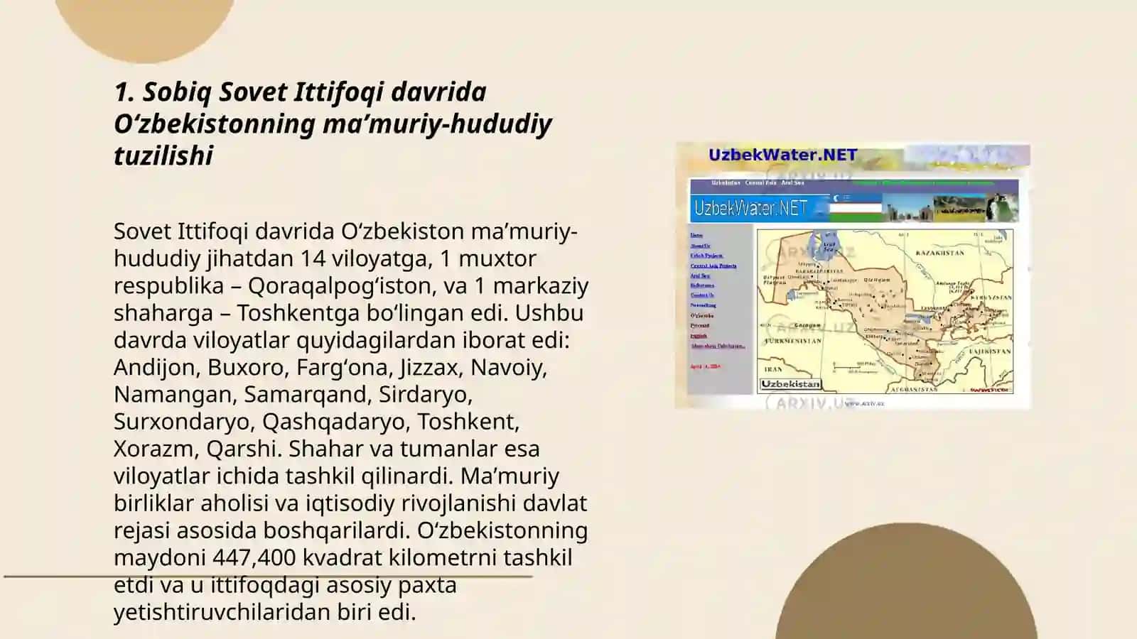 Oʻzbekiston tarixiy geografiyasi (1924-1991-yillar) 3
