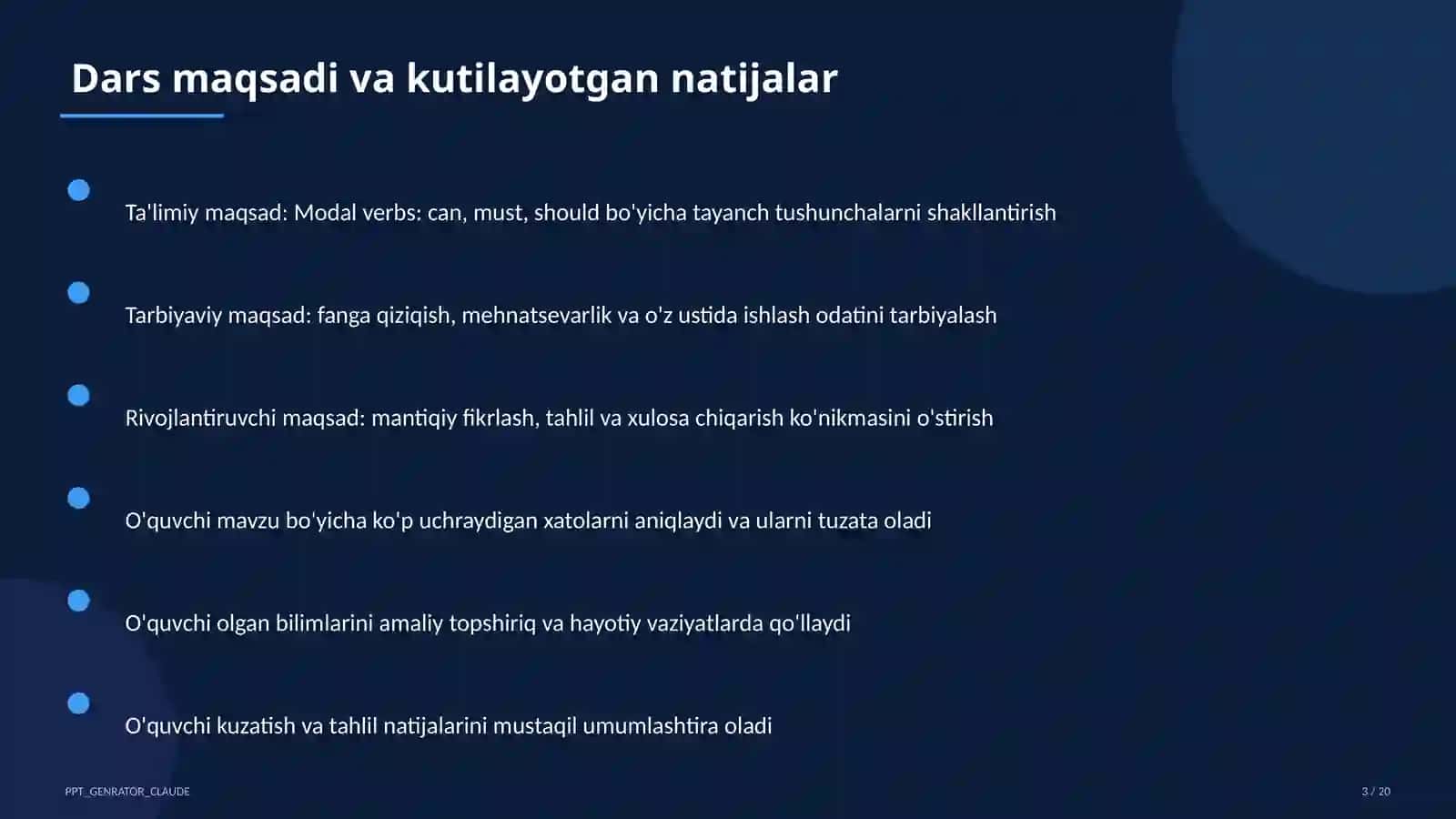 Modal verbs: can, must, should (7-sinf) 3