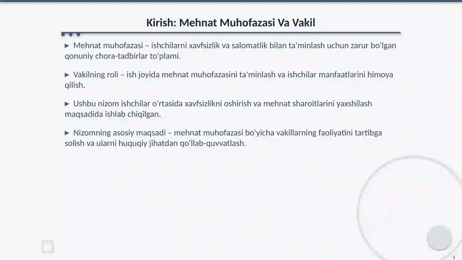 Mehnat Muhofazasi Bo'yicha Vakil To'g'risida Nizom Tahlili 3